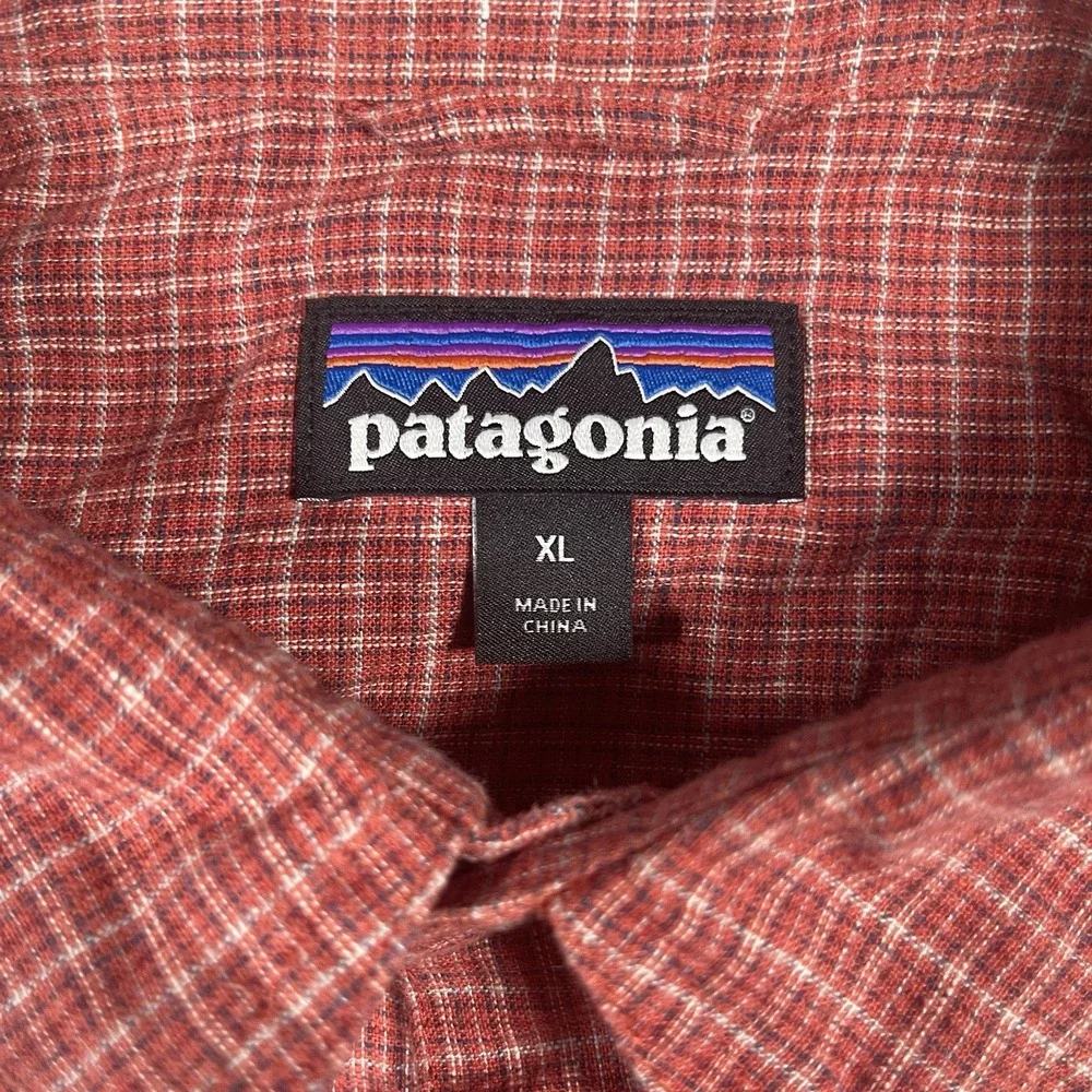Patagonia Shirt Mens‎ XL Red Back Step Everyday Hemp Cotton Outdoor Sustainable